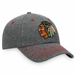 Men's Fanatics Branded Heathered Charcoal Chicago Blackhawks Adjustable Hat -Metaverse shop unnamed file 8508