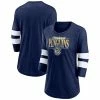 Women's Fanatics Branded Heathered Navy/White Pittsburgh Penguins Full Shield 3/4-Sleeve Tri-Blend Raglan Scoop Neck T-Shirt -Metaverse shop unnamed file 8514