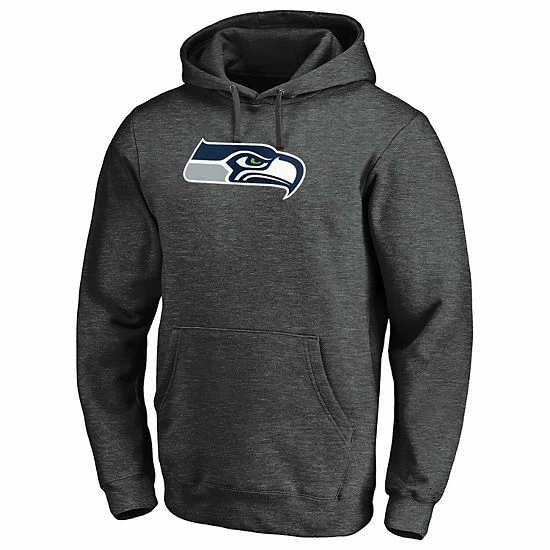 Men's Fanatics Branded Heathered Charcoal Seattle Seahawks Team Logo Pullover Hoodie 5 Men's Fanatics Branded Heathered Charcoal Seattle Seahawks Team Logo Pullover Hoodie - Image 3