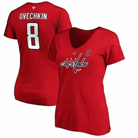 Women's Fanatics Branded Alexander Ovechkin Red Washington Capitals Authentic Stack Name And Number V-Neck T-Shirt 3 Women's Fanatics Branded Alexander Ovechkin Red Washington Capitals Authentic Stack Name And Number V-Neck T-Shirt