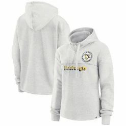 Women's Fanatics Branded Ash Pittsburgh Penguins True Classics Legacy Quarter-Zip Hoodie