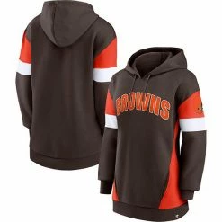 Women's Fanatics Branded Brown/Orange Cleveland Browns Lock It Down Pullover Hoodie -Metaverse shop unnamed file 8577