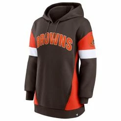 Women's Fanatics Branded Brown/Orange Cleveland Browns Lock It Down Pullover Hoodie -Metaverse shop unnamed file 8578