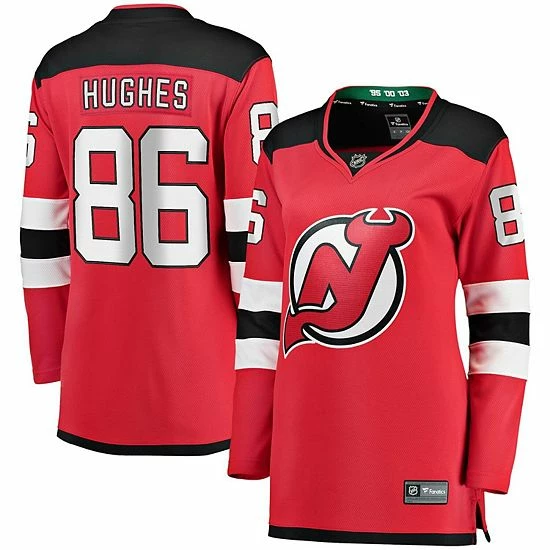 Women's Fanatics Branded Jack Hughes Red New Jersey Devils Home Premier Breakaway Jersey Women's Fanatics Branded Jack Hughes Red New Jersey Devils Home Premier Breakaway Jersey -Metaverse shop unnamed file 8617