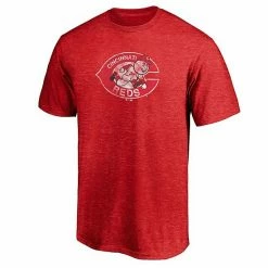 Men's Fanatics Branded Red Cincinnati Reds True Classics Throwback Logo Tri-Blend T-Shirt -Metaverse shop unnamed file 8626