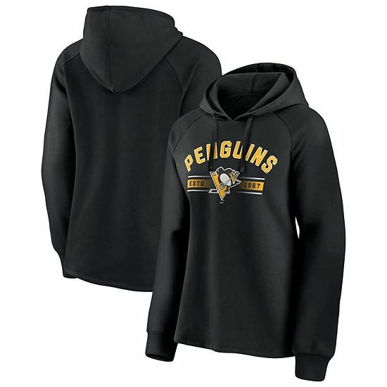 Women's Fanatics Branded Black Pittsburgh Penguins Perfect Play Raglan Pullover Hoodie 4 Women's Fanatics Branded Black Pittsburgh Penguins Perfect Play Raglan Pullover Hoodie - Image 2