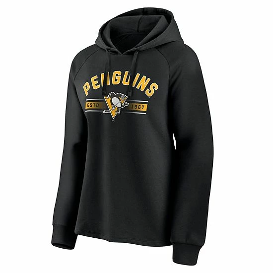 Women's Fanatics Branded Black Pittsburgh Penguins Perfect Play Raglan Pullover Hoodie 5 Women's Fanatics Branded Black Pittsburgh Penguins Perfect Play Raglan Pullover Hoodie - Image 3