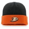 Men's Fanatics Branded Black Anaheim Ducks Core Primary Logo Cuffed Knit Hat