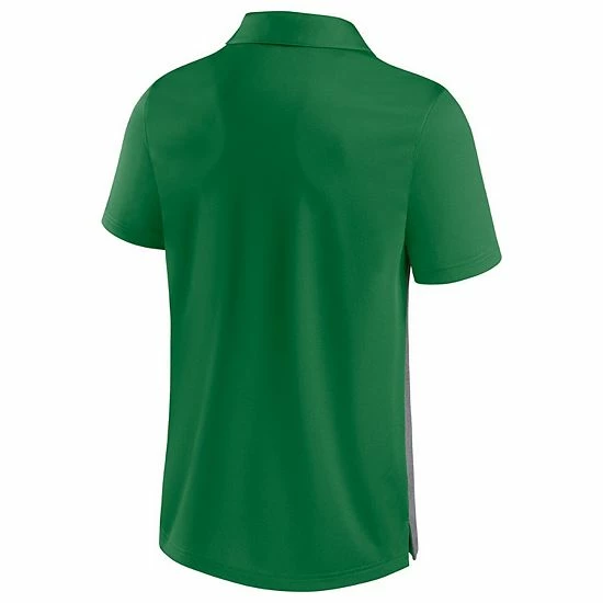 Men's Fanatics Branded Green/Heathered Gray Oregon Ducks Split Block Color Block Polo 6 Men's Fanatics Branded Green/Heathered Gray Oregon Ducks Split Block Color Block Polo - Image 4