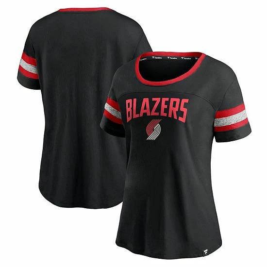 Women's Fanatics Branded Black/Heathered Gray Portland Trail Blazers Block Party Striped Sleeve T-Shirt Women's Fanatics Branded Black/Heathered Gray Portland Trail Blazers Block Party Striped Sleeve T-Shirt -Metaverse shop unnamed file 8696