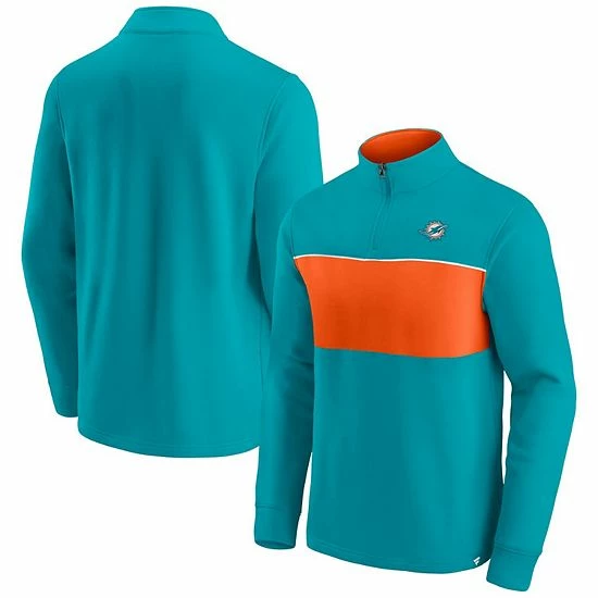 Men's Fanatics Branded Aqua/Orange Miami Dolphins Block Party Quarter-Zip Jacket 3 Men's Fanatics Branded Aqua/Orange Miami Dolphins Block Party Quarter-Zip Jacket
