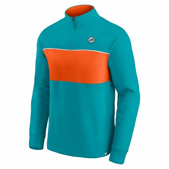Men's Fanatics Branded Aqua/Orange Miami Dolphins Block Party Quarter-Zip Jacket 5 Men's Fanatics Branded Aqua/Orange Miami Dolphins Block Party Quarter-Zip Jacket - Image 3