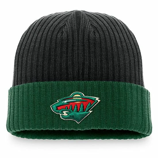 Men's Fanatics Branded Black Minnesota Wild Core Primary Logo Cuffed Knit Hat Men's Fanatics Branded Black Minnesota Wild Core Primary Logo Cuffed Knit Hat -Metaverse shop unnamed file 8715