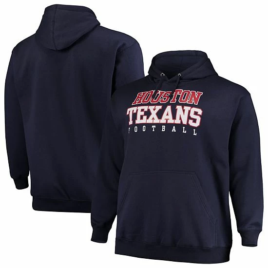 Men's Fanatics Branded Navy Houston Texans Big & Tall Stacked Pullover Hoodie 3 Men's Fanatics Branded Navy Houston Texans Big & Tall Stacked Pullover Hoodie