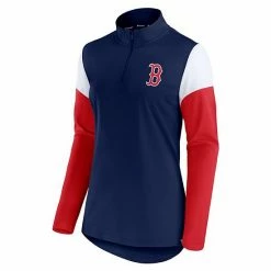Women's Fanatics Branded Navy/Red Boston Red Sox Authentic Fleece Quarter-Zip Jacket -Metaverse shop unnamed file 8770