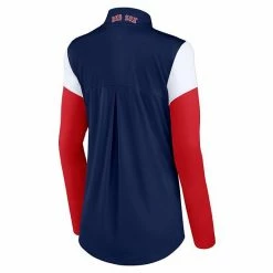 Women's Fanatics Branded Navy/Red Boston Red Sox Authentic Fleece Quarter-Zip Jacket -Metaverse shop unnamed file 8771