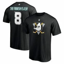Men's Fanatics Branded Teemu Selanne Black Anaheim Ducks Authentic Stack Retired Player Nickname & Number T-Shirt -Metaverse shop unnamed file 8773