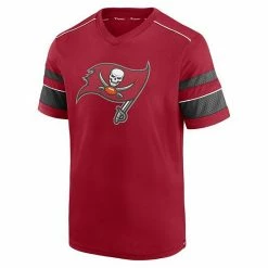 Men's Fanatics Branded Red Tampa Bay Buccaneers Textured Hashmark V-Neck T-Shirt -Metaverse shop unnamed file 8801