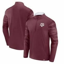 Men's Fanatics Branded Maroon Texas A&M Aggies Ringer Quarter-Zip Top