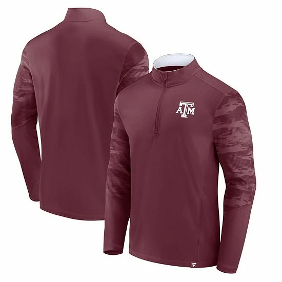 Men's Fanatics Branded Maroon Texas A&M Aggies Ringer Quarter-Zip Top 3 Men's Fanatics Branded Maroon Texas A&M Aggies Ringer Quarter-Zip Top