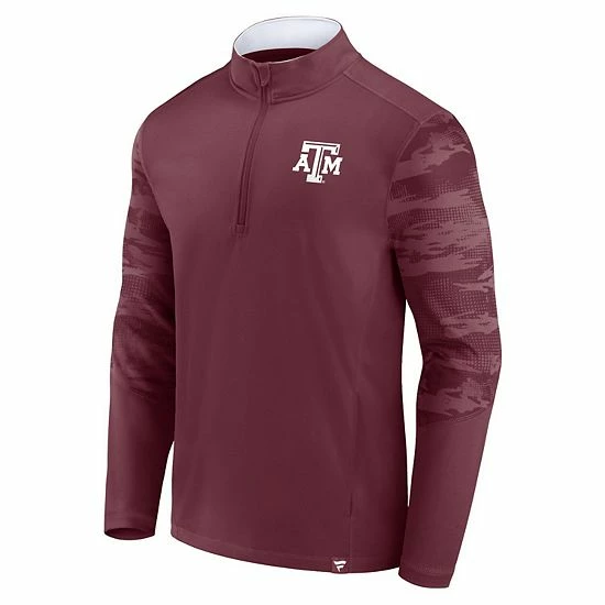 Men's Fanatics Branded Maroon Texas A&M Aggies Ringer Quarter-Zip Top 5 Men's Fanatics Branded Maroon Texas A&M Aggies Ringer Quarter-Zip Top - Image 3