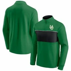 Men's Fanatics Branded Green/Black Oregon Ducks Primary Logo Quarter-Zip Jacket