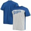 Men's Fanatics Branded Royal/Heathered Gray Los Angeles Dodgers Big & Tall Colorblock T-Shirt -Metaverse shop unnamed file 8878
