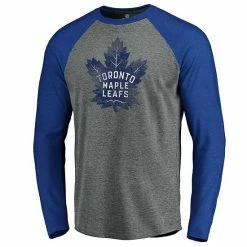 Men's Fanatics Branded Heathered Gray/Heathered Blue Toronto Maple Leafs Team Tri-Blend Raglan Long Sleeve T-Shirt 8 Men's Fanatics Branded Heathered Gray/Heathered Blue Toronto Maple Leafs Team Tri-Blend Raglan Long Sleeve T-Shirt -Metaverse shop unnamed file 8883