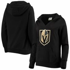 Women's Fanatics Branded Black Vegas Golden Knights Primary Team Logo Fleece V-Neck Pullover Hoodie -Metaverse shop unnamed file 8914