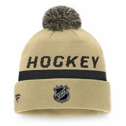 Men's Fanatics Branded Gold Vegas Golden Knights Authentic Pro Locker Room Alt Logo Cuffed Knit Hat With Pom 4 Men's Fanatics Branded Gold Vegas Golden Knights Authentic Pro Locker Room Alt Logo Cuffed Knit Hat With Pom -Metaverse shop unnamed file 8921