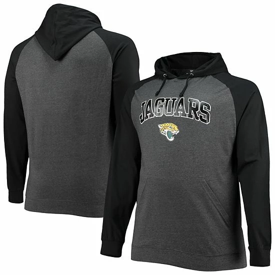 Men's Fanatics Branded Black/Heathered Charcoal Jacksonville Jaguars Big & Tall Lightweight Raglan Pullover Hoodie Men's Fanatics Branded Black/Heathered Charcoal Jacksonville Jaguars Big & Tall Lightweight Raglan Pullover Hoodie -Metaverse shop unnamed file 8923