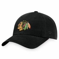 Men's Fanatics Branded Black Chicago Blackhawks Team Unstructured Adjustable Hat
