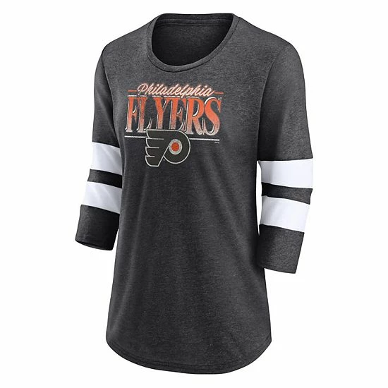 Women's Fanatics Branded Heathered Charcoal/White Philadelphia Flyers Full Shield 3/4-Sleeve Tri-Blend Raglan Scoop Neck T-Shirt Women's Fanatics Branded Heathered Charcoal/White Philadelphia Flyers Full Shield 3/4-Sleeve Tri-Blend Raglan Scoop Neck T-Shirt -Metaverse shop unnamed file 8995