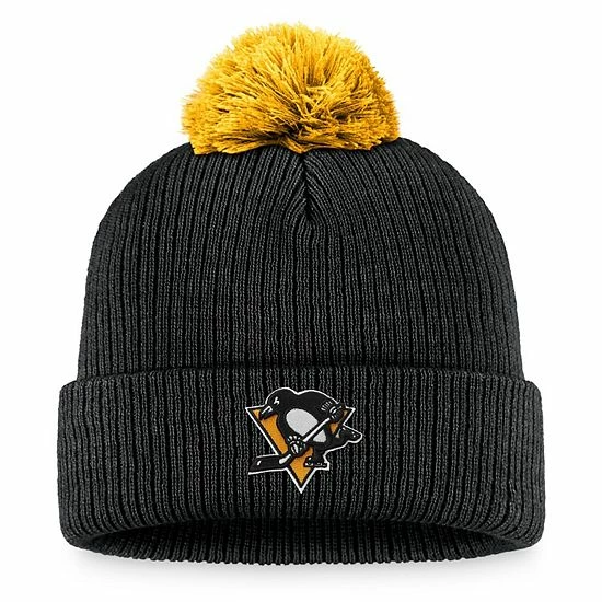Men's Fanatics Branded Black Pittsburgh Penguins Team Cuffed Knit Hat with Pom Men's Fanatics Branded Black Pittsburgh Penguins Team Cuffed Knit Hat With Pom -Metaverse shop unnamed file 9083