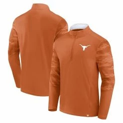 Men's Fanatics Branded Texas Orange Texas Longhorns Ringer Quarter-Zip Top -Metaverse shop unnamed file 9095