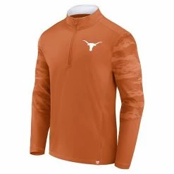 Men's Fanatics Branded Texas Orange Texas Longhorns Ringer Quarter-Zip Top -Metaverse shop unnamed file 9096