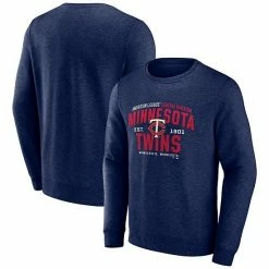 Men's Fanatics Branded Heathered Navy Minnesota Twins Classic Move Pullover Sweatshirt -Metaverse shop unnamed file 9134