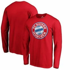 Men's Fanatics Branded Red Bayern Munich Official Logo Long Sleeve T-Shirt -Metaverse shop unnamed file 9172