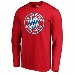 Men's Fanatics Branded Red Bayern Munich Official Logo Long Sleeve T-Shirt -Metaverse shop unnamed file 9173