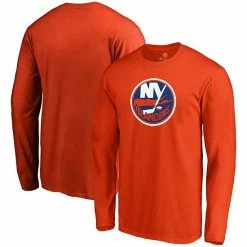 Men's Fanatics Branded Orange New York Islanders Primary Logo Long Sleeve T-Shirt -Metaverse shop unnamed file 9219