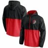 Men's Fanatics Branded Black/Red Portland Trail Blazers Anorak Block Party Windbreaker Half-Zip Hoodie Jacket -Metaverse shop unnamed file 9297