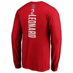 Men's Fanatics Branded Kawhi Leonard Red LA Clippers Team Playmaker Name & Number Long Sleeve T-Shirt -Metaverse shop unnamed file 9340