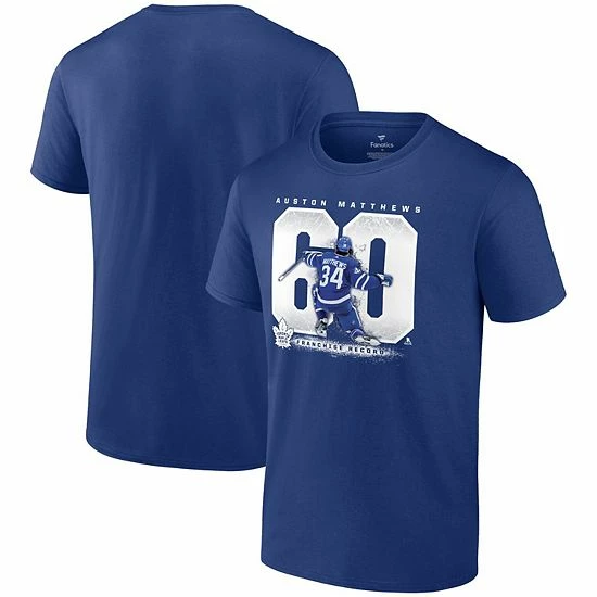 Men's Fanatics Branded Auston Matthews Blue Toronto Maple Leafs Goal Record T-Shirt 4 Men's Fanatics Branded Auston Matthews Blue Toronto Maple Leafs Goal Record T-Shirt - Image 2