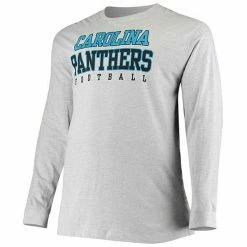Men's Fanatics Branded Heathered Gray Carolina Panthers Big & Tall Practice Long Sleeve T-Shirt -Metaverse shop unnamed file 9369