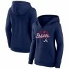 Women's Fanatics Branded Navy Atlanta Braves Simplicity Crossover V-Neck Pullover Hoodie -Metaverse shop unnamed file 9388