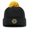 Men's Fanatics Branded Black Boston Bruins Team Cuffed Knit Hat With Pom
