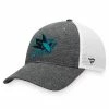 Men's Fanatics Branded Heathered Charcoal/White San Jose Sharks Mesh Trucker Snapback Hat -Metaverse shop unnamed file 9403