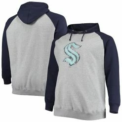 Men's Fanatics Branded Heathered Gray/Deep Sea Blue Seattle Kraken Big & Tall Raglan Pullover Hoodie 3 Men's Fanatics Branded Heathered Gray/Deep Sea Blue Seattle Kraken Big & Tall Raglan Pullover Hoodie -Metaverse shop unnamed file 9409