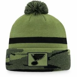 Men's Fanatics Branded Camo St. Louis Blues Military Appreciation Cuffed Knit Hat With Pom