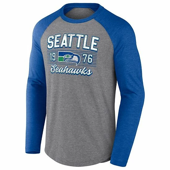 Men's Fanatics Branded Heathered Gray/Heathered Royal Seattle Seahawks Weekend Casual Raglan Long Sleeve T-Shirt Men's Fanatics Branded Heathered Gray/Heathered Royal Seattle Seahawks Weekend Casual Raglan Long Sleeve T-Shirt -Metaverse shop unnamed file 9493